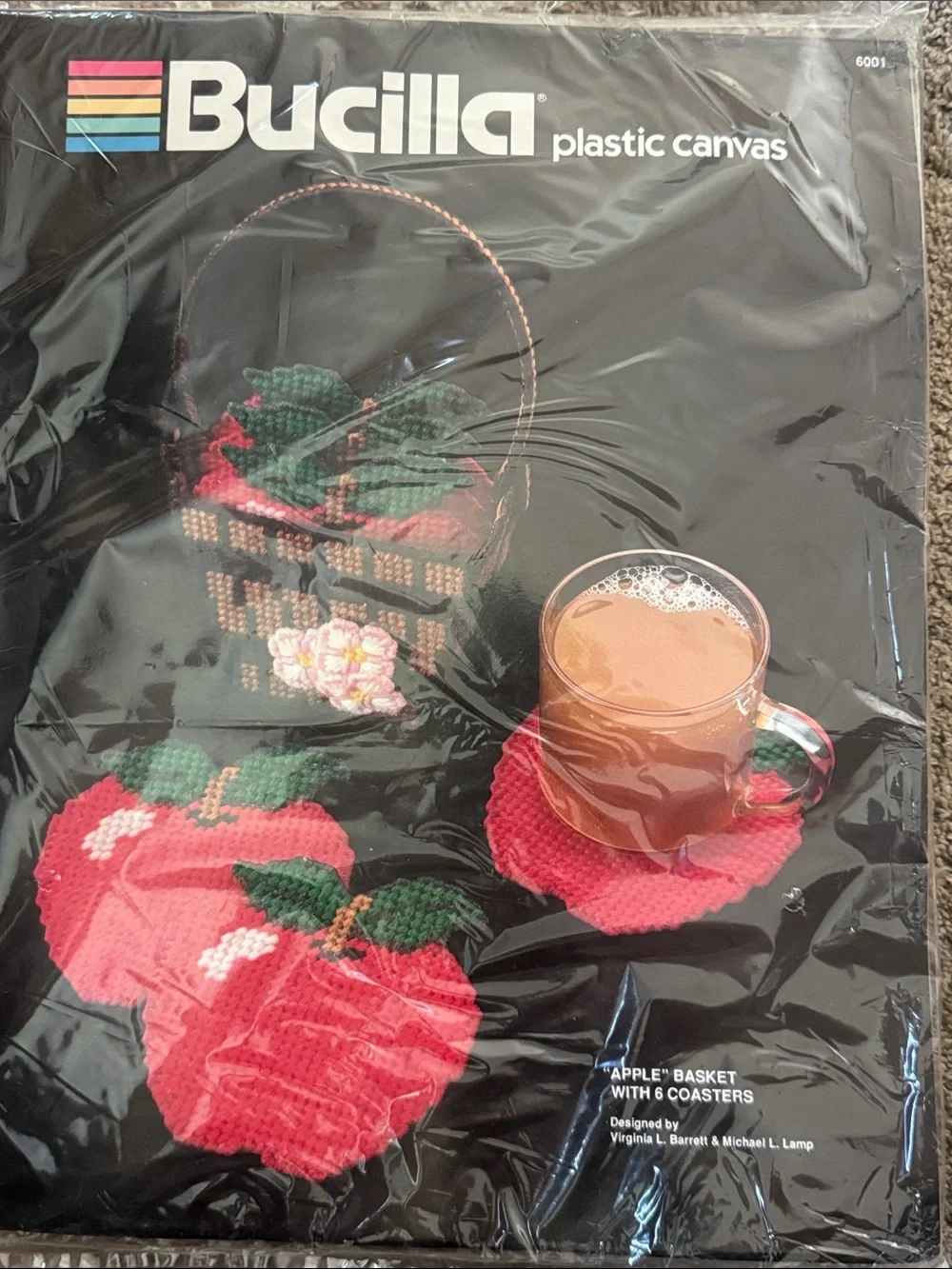 Bucilla Red Apple Plastic Canvas Set with Green Leaves